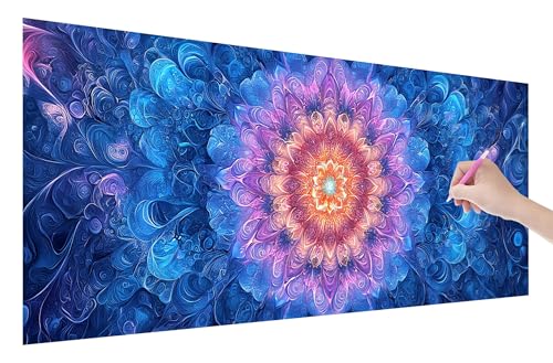 Diamond Painting Mandala, 5D DIY Diamant Painting Bilder Traum 200x80cm, Diamant Malerei Cross Stitch Stickerei Erwachsene Groß XXL, Basteln Erwachsene Set für Geschenke und Wand Deko Wohnzimmer, O-21 von Lijahoo