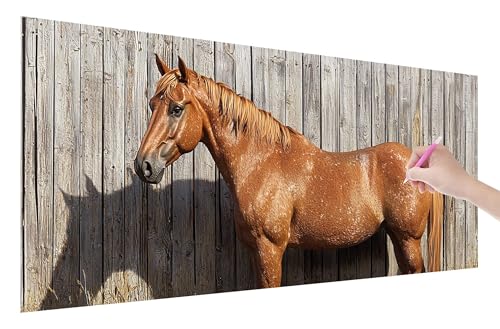 Diamond Painting Pferd, 5D DIY Diamant Painting Bilder Tiere 200x80cm, Diamant Malerei Cross Stitch Stickerei Erwachsene Groß XXL, Basteln Erwachsene Set für Geschenke und Wand Deko Wohnzimmer, O-29 von Lijahoo