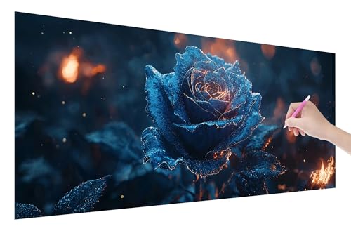 Diamond Painting Rosen, 5D DIY Diamant Painting Bilder Blumen 150x60cm, Diamant Malerei Cross Stitch Stickerei Erwachsene Groß XXL, Basteln Erwachsene Set für Geschenke und Wand Deko Wohnzimmer, Q-98 von Lijahoo