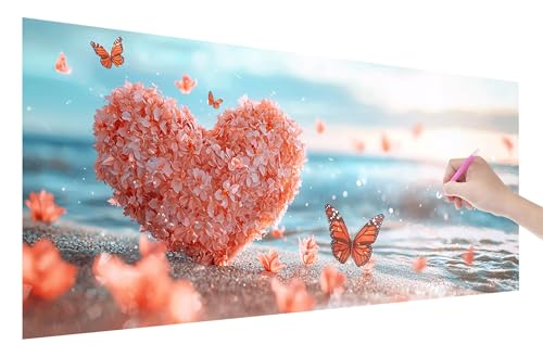 Diamond Painting Schmetterling, 5D DIY Diamant Painting Bilder Liebe 200x80cm, Diamant Malerei Cross Stitch Stickerei Erwachsene Groß XXL, Basteln Erwachsene Set für Geschenke, Zimmer Wand Deko, I-63 von Lijahoo