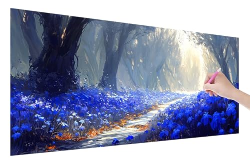 Diamond Painting Wald, 5D DIY Diamant Painting Bilder Blumen 200x80cm, Diamant Malerei Cross Stitch Stickerei Erwachsene Groß XXL, Basteln Erwachsene Set für Geschenke und Wand Deko Wohnzimmer, O-7 von Lijahoo