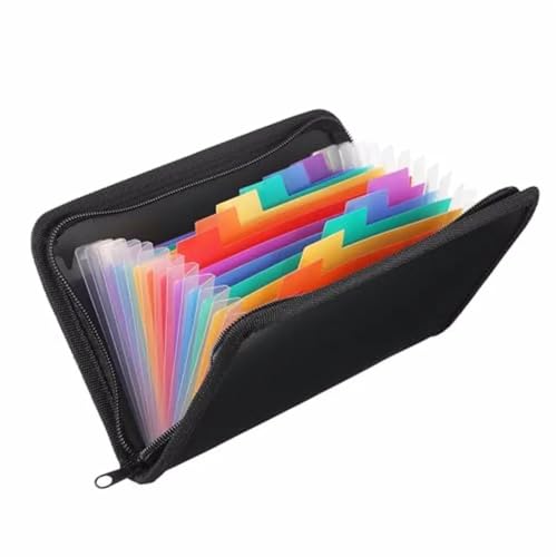 dokumentenaufbewahrungstasche Multi-Organizer aus Kunststoff, transparente Innenseite, langlebiger und stilvoller Aktenordner-Organizer for die Organisation von Quittungen ordner(Color) von Lijiaxiuyc-101