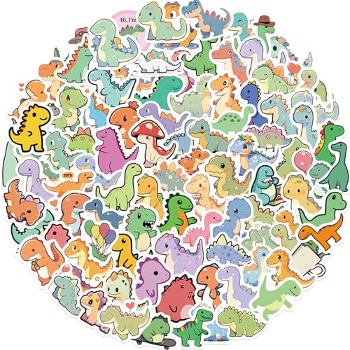 Lilbitty 100 Stücke Dino Sticker, Einzigartige Kinder Aufkleber für Tierbegeisterte,Waschmaschinengereinigte Tier Designs für Laptop, Wasserflaschen, Anime Motive & mehr von Lilbitty