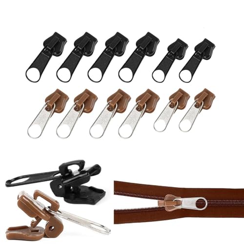 Lilbitty 12 Stück Zipper Head, ReißVerschluss Reparatur Set, Universal Reißverschluss-Schieberegler Reißverschluss-Fixer-Teile Ersatz Reißverschluss Set für Bag Ersatz Zip von Lilbitty