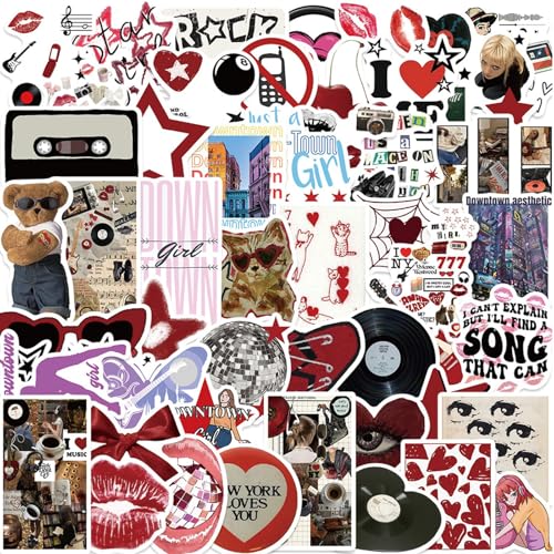 Lilbitty Y2K Girls Sticker Pack, 50 Stück Süße Sticker Set Für Laptop, Gitarre, Koffer, Auto Und Mehr, wasserdichte Vinyl Cute Stickers Für Kawaii Deko von Lilbitty