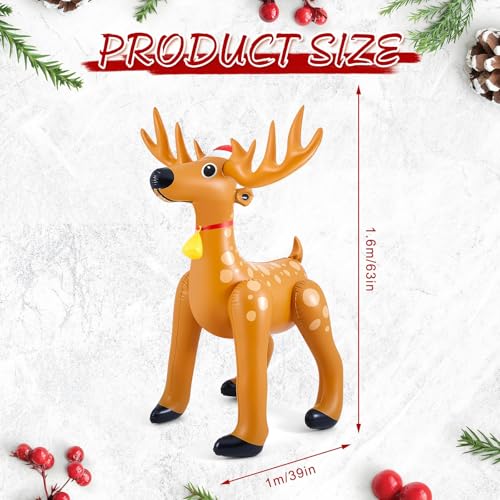 Liliful Aufblasbare Tiere, Hirsch, aufblasbar, Weihnachten, stehend, Rentier, aufblasbare Tiere, Dekorationen für Weihnachtsfeier, Dekoration, Rasen-Spielzeug, Geschenk (160 cm) von Liliful