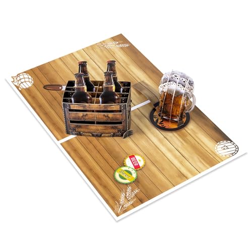 3D-Grußkarte zum Vatertag, Bierflasche und Becher, Design für Vatertag oder Ruhestand 3D-Grußkarte zum Vatertag, Bierflasche und Becher, Design für Vatertag oder Ruhestand von Lilinzhi