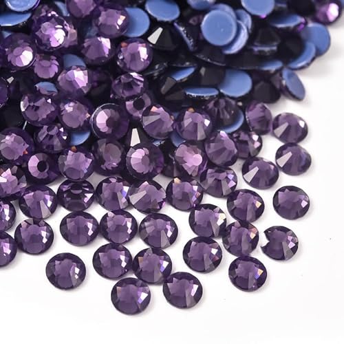 Liliume 1440 Pcs Hotfix Strasssteine SS20 Lila Strasssteine 15 Farben 4 Größen Runde Glas Strass für Kleidung Schuhe DIY Handwerk(Lila-SS20） von Liliume