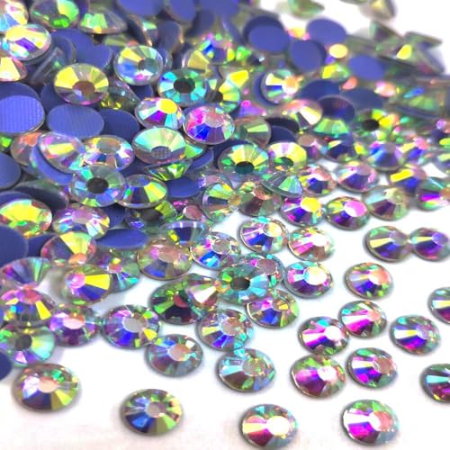 Liliume 1440 Pcs Hotfix Strasssteine SS20 Kristall-AB Strasssteine 20 Farben 4 Größen Runde Glas Strass für Kleidung Schuhe DIY Handwerk(Kristall AB-SS20) von Liliume