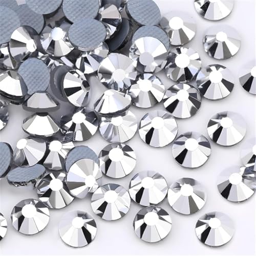 Liliume 1440 Pcs Hotfix Strasssteine SS20 Mine Silver Strasssteine 20 Farben 4 Größen Runde Glas Strass für Kleidung Schuhe DIY Handwerk(Mine Silver-SS20） von Liliume