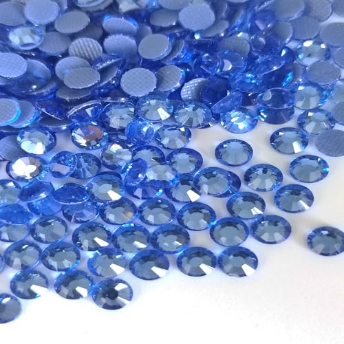 Liliume 1440Pcs Hotfix Strasssteine SS16 Lt. Blue Strassstein Runde Kristall Edelsteine Glas Steine für Kleidung Schuhe DIY Handwerk（SS16-Lt.Blau） von Liliume