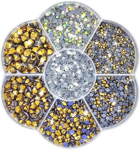 Liliume 5000pcs Hotfix Strasssteine Strasssteine 6 Farben 5 Größen 2mm 3mm 4mm 4.8mm Strass Glas Runde Strasssteine für Kleidung Schuhe und DIY Handwerk von Liliume