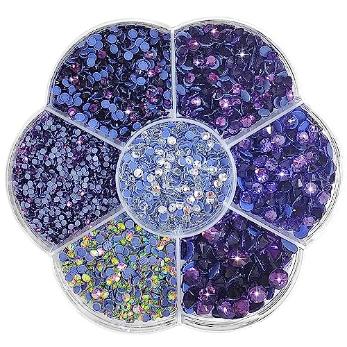 Liliume 5000pcs Hotfix Strasssteine Lila Strasssteine 21 Farben 5 Größen 2mm 3mm 4mm 4.8mm Strass Glas Runde Strasssteine für Kleidung Schuhe und DIY Handwerk(Lila) von Liliume