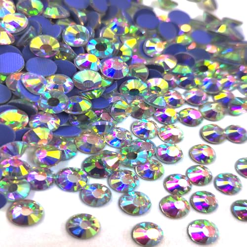 Liliume 5760Pcs Hotfix Strasssteine 20 Farben 4 Größen Runde Glas Strass für Kleidung Schuhe DIY Handwerk (Kristall-AB, SS6) von Liliume