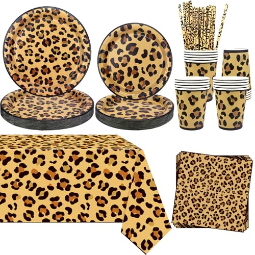 Gepard Geburtstag Party Dekoration, Leopard Print Party Supplies Include Teller Tischdecke Servietten Geschirr für Dschungel Safari Print Baby Shower Serves 20 Gepard Geburtstag Party Dekoration, Leopard Print Party Supplies Include Teller Tischdecke Servietten Geschirr für Dschungel Safari Print Baby Shower Serves 20 von Lilwemen