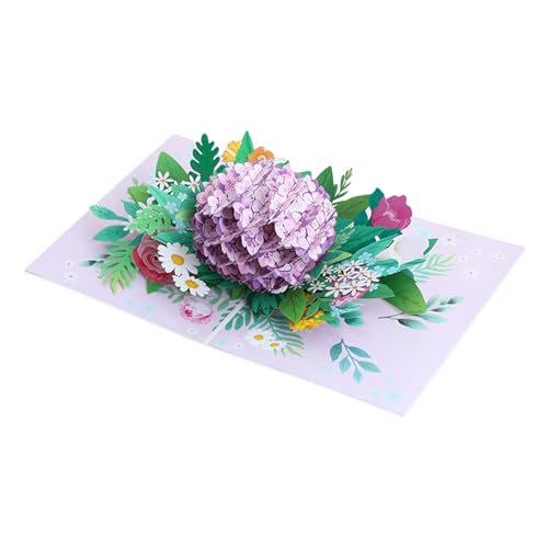 Lily Brown 3D Hortensien Blumen Feierkarte Handgefertigte Papierkarte Für Party Einladungen Und Grüße Stilvolles Muttertagsgeschenk von Lily Brown