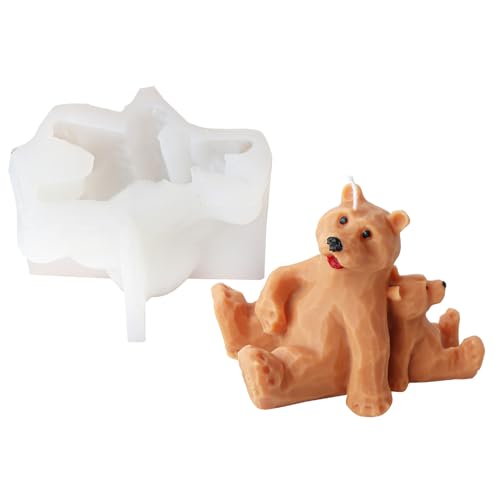 Lily Brown Katzen Silikonform Hund Kerzenformen Bär Ornament Formen Seife Backformen Bastelzubehör Für Kuchen Fondant Dekorationen von Lily Brown