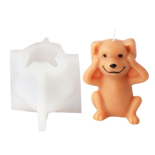 Lily Brown Katzen Silikonform Hund Kerzenformen Bär Ornament Formen Seife Backformen Bastelzubehör Für Kuchen Fondant Dekorationen von Lily Brown