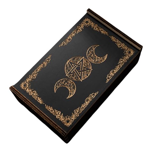 Lily Brown Rechteckige Holzkarten Box Tarot Karten Behälter Schmuck Aufbewahrungskoffer Verpackung Karten Spiel Leerer Karten Aufbewahrungskoffer von Lily Brown