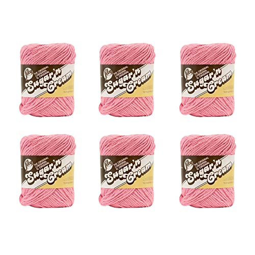 Lily Sugar'N Creme-Garn, 6 Stück, Rose Pink, 6 Stück von Lily