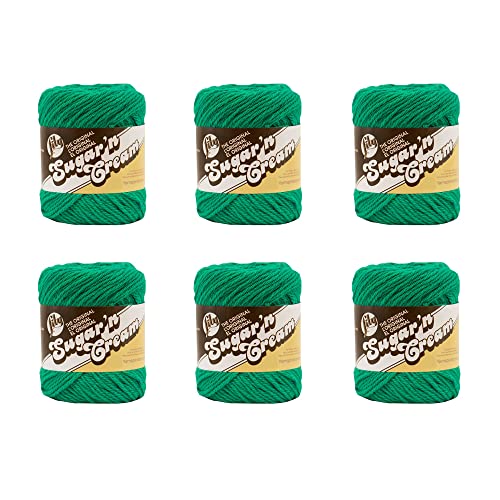 Lily 10200101223P06 Sugar'N Cream Garn, Baumwolle, Mod Green, 6 Pack, 6 Count von Lily