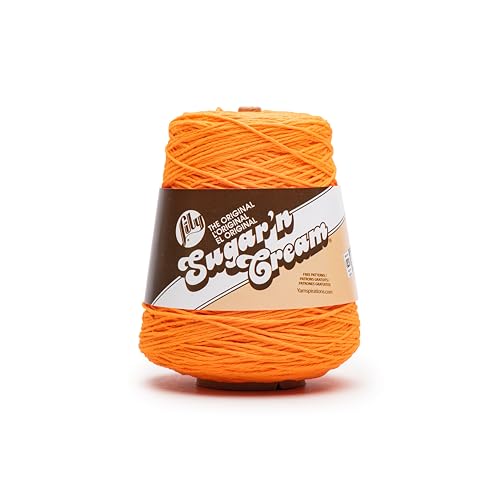 Lily Sugar N Cream Cones Hot Orange Garn, 1 Packung mit 400 g, 100% Baumwolle, Nr. 4 Kammgarn (Medium), 600 m – Stricken/Häkeln von Lily