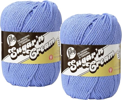 Lily Sugar 'N Cream Super Size Garn, 100% Baumwolle, 118 g, Kornblumenmuster, 22 Stück von Lily