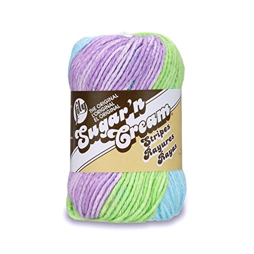 Lily Sugar and Cream Baumwollgarn, violette Streifen von Lily