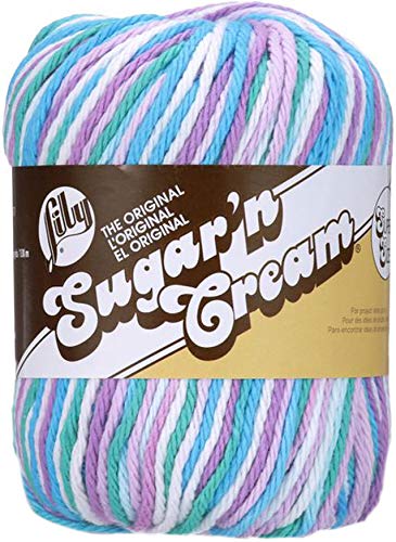 Lily Sugar'n Cream Super Size Ombres Garn, 85 g, Beach Ball Blue, 1 Knäuel von Lily