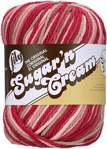 Lily Sugar'n Cream Supersize Ombres Garn, 85 g, Damast Ombre, 1 Knäuel von Lily