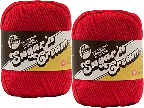 Sugar'N Cream Garn - Solids Super Size - Rot von Lily