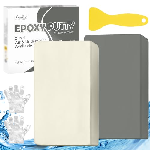 Epoxidharz Knete - 280g 2 Komponenten Epoxid Reparaturset zum Reparatur Pool Lecks, Rissen, Füllen, Modellieren - Epoxy Knetmasse zum Verklebung Metall, Kunststoff, Holz, Keramik, Skulptur (Grau) von Limino