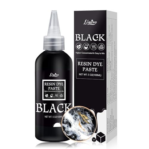 Schwarze Epoxidharz Farbe Harz Farbpaste - 100ml Konzentrierte Schwarze UV Harz Farben Pigmentpaste für Kunstharz, Schmuckherstellung, Untersetzer - Epoxy Resin Pigment Paste für Malerei, Flusstische von Limino