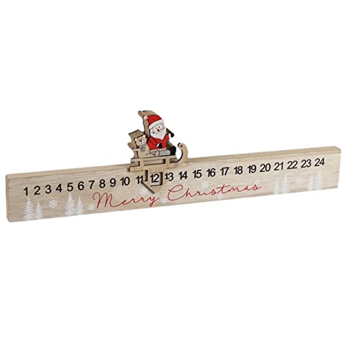 Limitoll Countdown-Kalender aus Holz | Weihnachtsmann 24 Tage – Ornamente zum Dekorieren Ihres Jahres für Kinder, Jungen, Mädchen von Limitoll