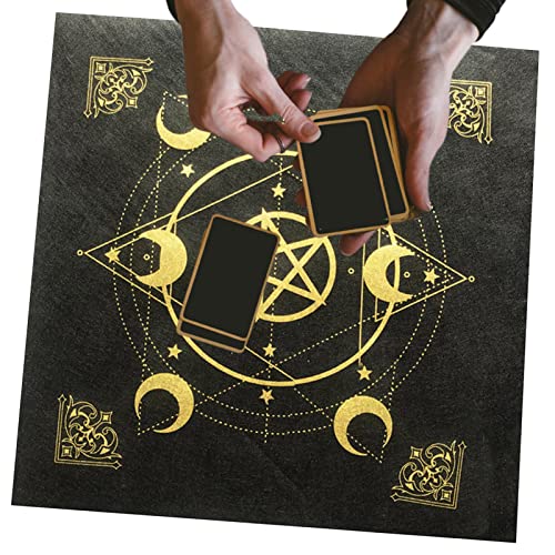 Limitoll Divination Tarot-Tischdecke, 49 x 49 cm, Motiv Auge der Vorsehung mit Mondphase, Hexagramm-Muster, Astrologie, Tarot-Wahrsagung, Tischdecke, Tapisserie von Limitoll