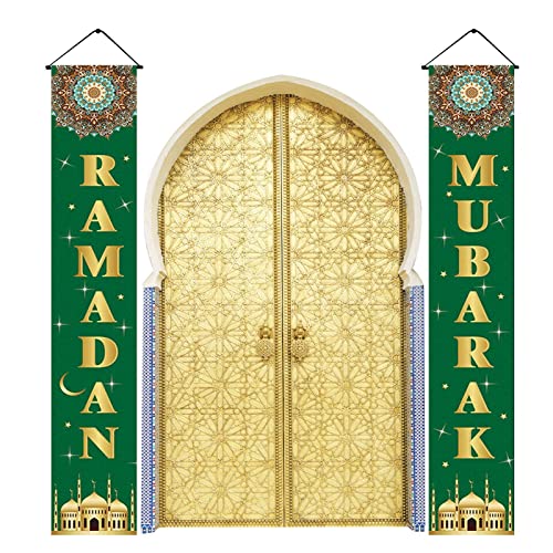 Limitoll Frontbanner, 180 x 30 cm, Eid Al Fitr -Paar-Türdekoration, Banner für Eid Al Fitr, hängendes Banner für Outdoor-Dekorationen von Limitoll