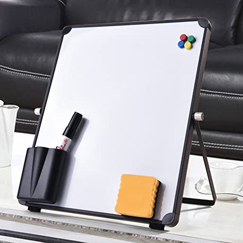 Limitoll Trocken abwischbare Tafel - Trocken abwischbare Board-Kits aus Metall mit Ständer,Whiteboards mit Slot Marker Radiergummi für Brainstorming, Working Tools Kit für Memo-Projekte von Limitoll