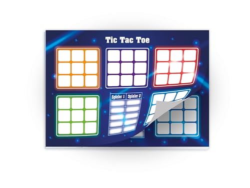 12 Tic Tac Toe je 25 Blätter DIN A6 Papierspiel Set Mitbringsel Gastgeschenk Mitgebsel zum Kindergeburtstag Motto-Party Fest Feier Event Reise Jungen Jungs Boys Teenies Mädels Schule Bowling neon von Limonia