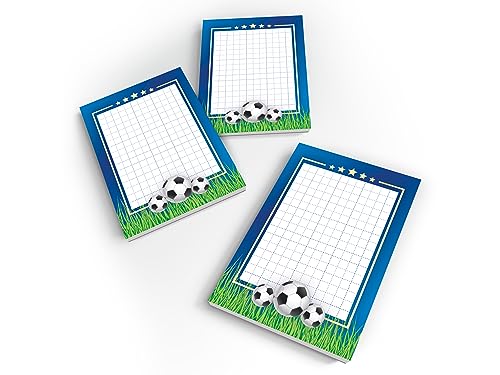 8 Mini-Notizblöcke je 25 Blätter DIN A7 Papier Malblock Fußball blau Set Mitgebsel Mitbringsel Gastgeschenk zum Kindergeburtstag Fest Motto-Party Reise für Teens Mädchen Jungen Kindergarten Schule von Limonia