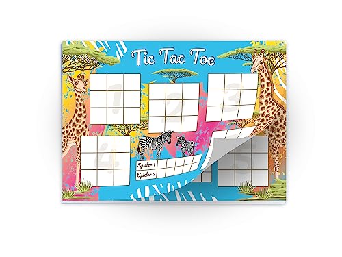 Limonia 10 Tic Tac Toe je 25 Blätter DIN A6 Papierspiel Safari Set Mitgebsel Mitbringsel Gastgeschenk zum Kindergeburtstag Fest Motto-Party Reise für Teens Mädchen Jungen Kindergarten Schule von Limonia