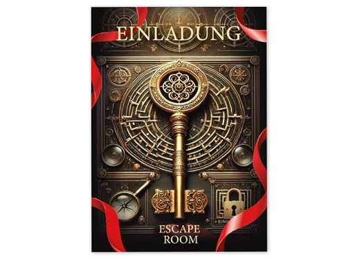 Limonia 8 Einladungskarten zum Kindergeburtstag - Geburtstagseinladung Escape Room Einladung zum Geburtstag Kinderparty Detektiv Rätselparty für Jungs und Mädchen Kinder und Erwachsene Unisex von Limonia