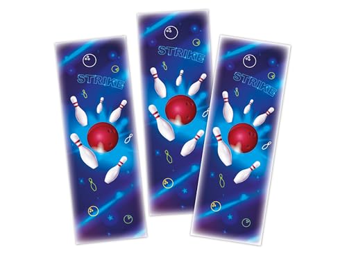 Limonia 8 Lesezeichen Set Papier Mitbringsel Gastgeschenk Mitgebsel Giveaways zum Kindergeburtstag Motto-Party Fest Feier Event Jungen Jungs Boys Mädchen Schule Kindergarten Bowling Kegeln neon von Limonia