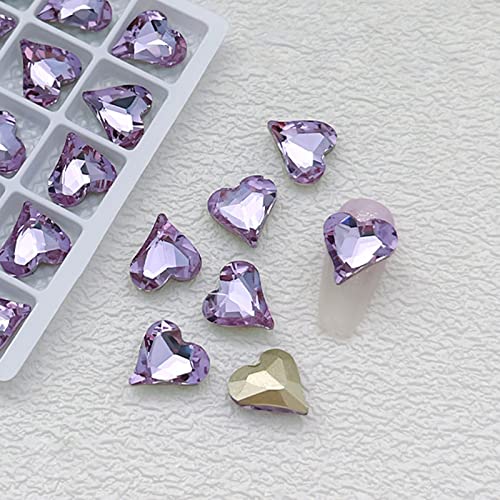 10x Runde Nagel Edelstein Herzen Herzen Nagel Strasssteine ​​Charm Schmetterlingsform Nagel Charm Square Art Art Decor von Limtula