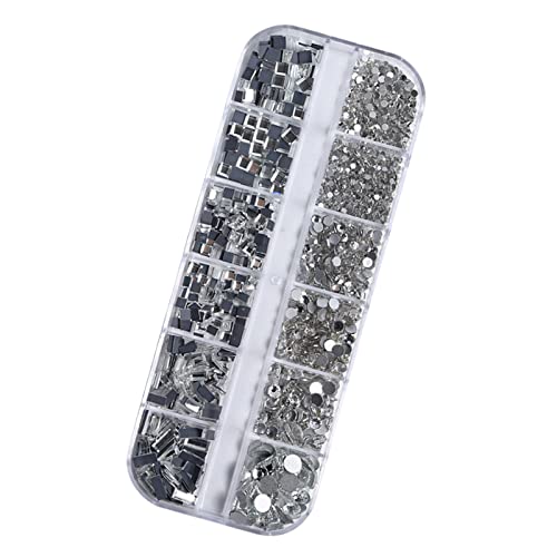 12 Gitter 3D Nägelschmuck Luxus Nagelkunst Strauchstollen Crystal Edelsteine ​​für Nagel Dekore Ringe Ohrring von Limtula