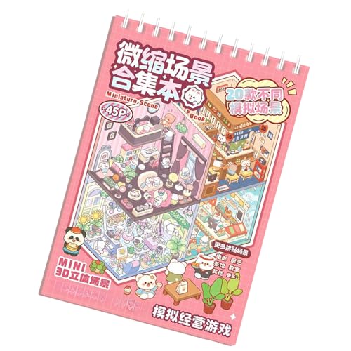 20 In 1 Cartoon Landscape Sticker Book Ästhetischer Aufkleber Aufkleber Aufkleber Aufkleber Buch 3D Szenenaufkleber Buch von Limtula