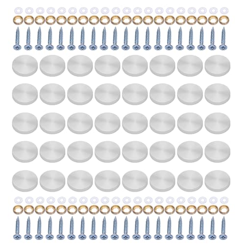 40 Stück Dekorative Glasschrauben Stahlkappen Rostfrei Schraubkappen Set für Badezimmer Küche Decke & Wand Dekorationen von Limtula