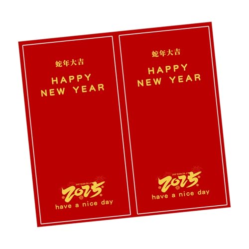 50 Stück Etiketten "Happy New Year", 5,1 x 10,2 cm, Reteckige Verpackungsetiketten, Versiegelungsaufkleber für Verpackungen, Frühlingsfest, Versorgung von Limtula