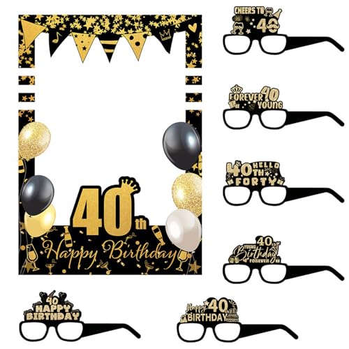 Geburtstag Fotorahmen Brille Set Geburtstag Party Dekoration Geburtstag Fotografie Zubehör für Erwachsene Teenager Kinder von Limtula