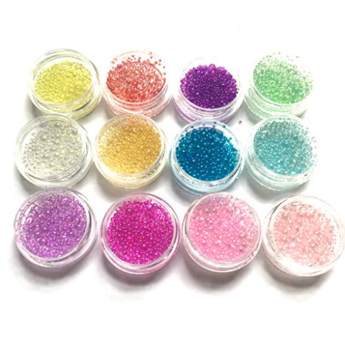 Limtula 12 Boxen Harz Bubble Perlen 12 Farben UV Flasche Wasser Harz Bubble Perlen Mini Bubble Perlen Geeignet für DIY Shake Glas von Limtula