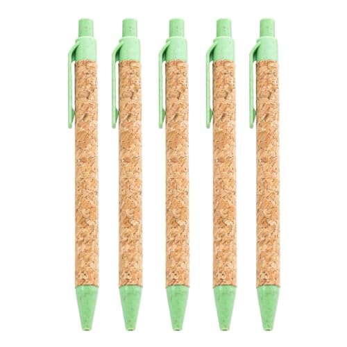 Limtula 5 Stück/Set einziehbarer Kugelschreiber, glattes Schreiben, 1,0 mm, Signaturstift, Holzmaserung, Ölstift für Schule, Büro, Arbeit von Limtula